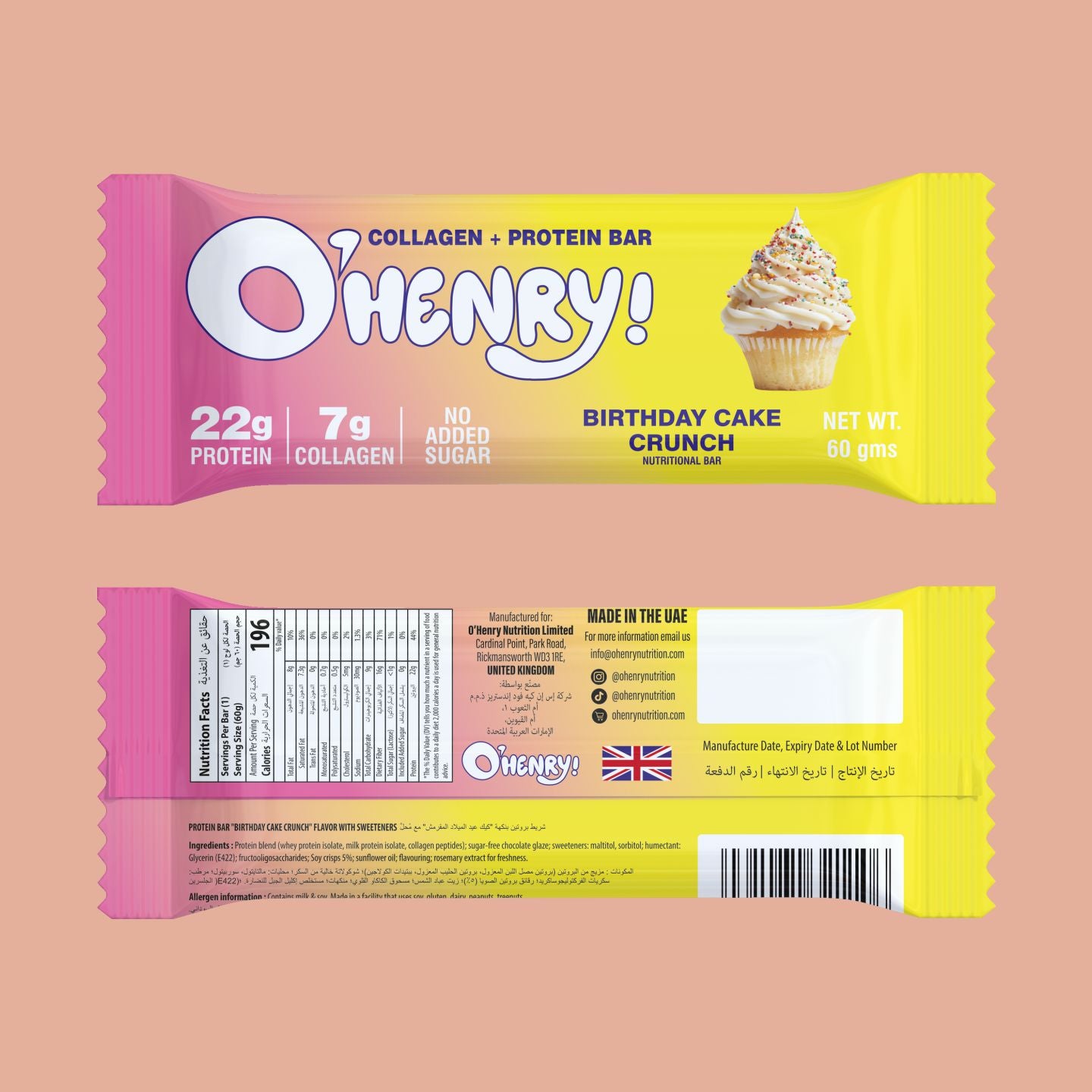 O'HENRY COLLAGEN+PROTEIN BAR - BIRTHDAY CAKE CRUNCH